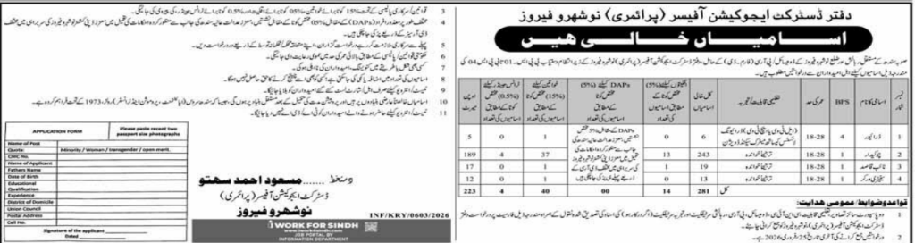 Office of district education officer jobs 2026