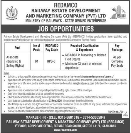 Railway estate development and marketing company jobs 2026
