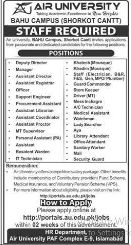 AIR university  jobs 2026