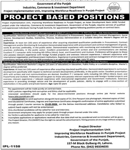 Industries , commerce , and investment department jobs 2026