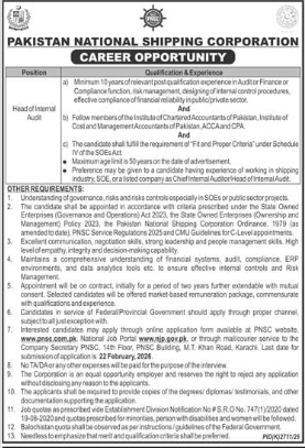 Pakistan national shipping corporation Jobs 2026