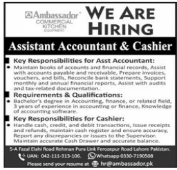 Ambassador commercial kitchen jobs 2026