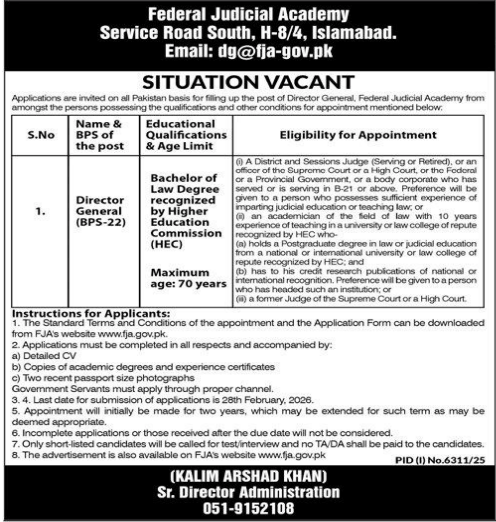 Federal judicial academy Jobs 2026