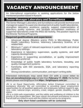 An international organization , karachi  jobs 2026
