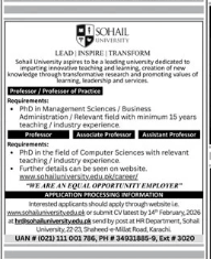 Sohail university , karachi  jobs 2026