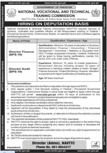 National vocational and technical training commission jobs 2026