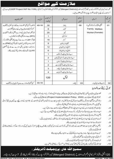 Department of population KPK   jobs 2026