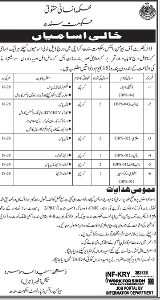 Department of human rights   jobs 2026