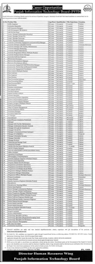 Punjab information technology board    jobs 2026