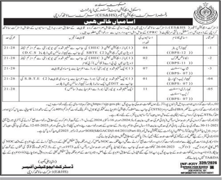 School education and literacy department jobs 2026