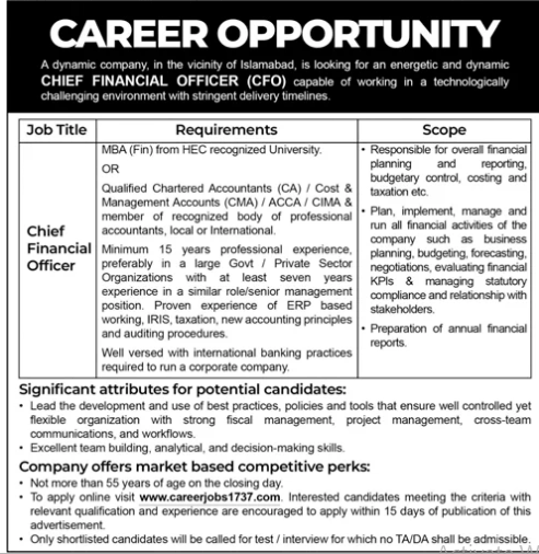 A dynamic company , in the vicinity of Islamabad jobs 2026