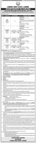 Lahore high court jobs 2026