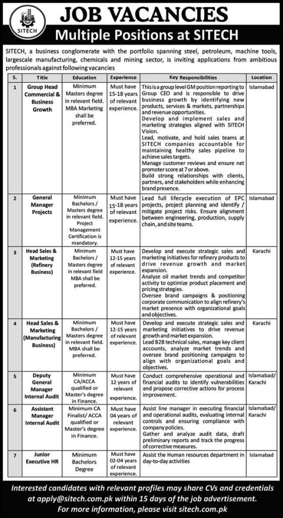SITECH  Jobs 2026