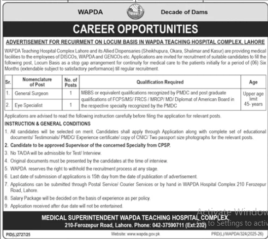 Wapda  Jobs 2026