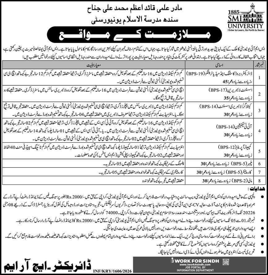 SMI  University  Jobs 2026