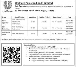 Unilever Pakistan Foods limited Jobs 2026