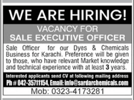 Dyes and chemicals business company Jobs 2026