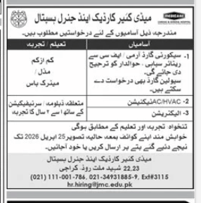 Medicare cardiac and general hospital / SOHAIL trust hospital Jobs 2026