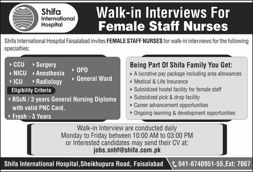 Shifa international hospital Jobs 2026