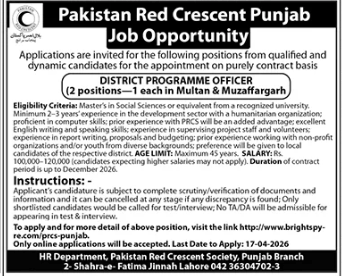 Punjab red crescent Punjab     Jobs 2026