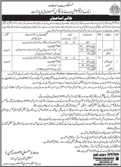 Excise taxation and narcotics control department Jobs 2026