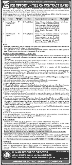 Lahore electric supply company Jobs 2026