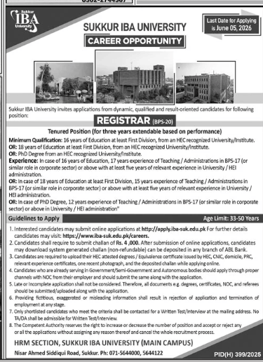Sukkur IBA University Jobs 2026