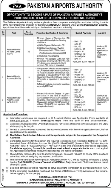 Pakistan Airports Authority Jobs 2026