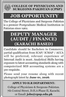 College of physicians and surgeons Pakistan Jobs 2026