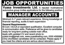 YUASA  Investment LTD  Jobs 2026