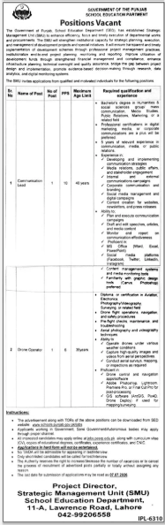 Government of the Punjab School Education Department Jobs 2026
