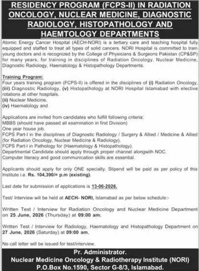 Atomic Energy Cancer Hospital /NORI – Nuclear Medicine Oncology and Radiotherapy Institute Jobs 2026