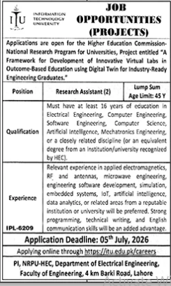 Information Technology University Jobs 2026