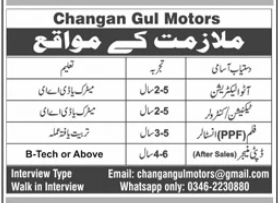 Changan Gul Motors Jobs 2026