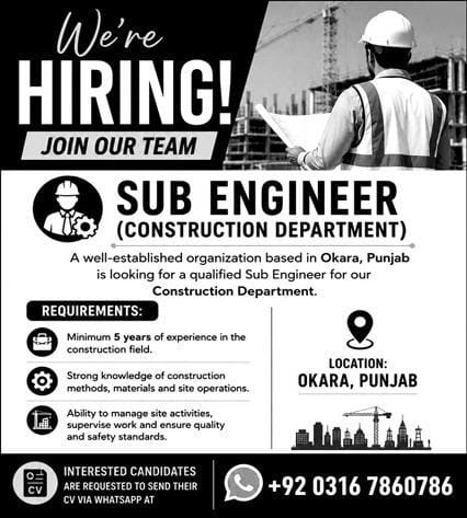 Okara ,Construction Company Jobs 2026
