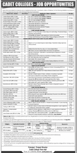 Cadet College Jobs 2026