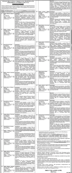 Punjab Education , Curriculum , Training and Assessment authority Jobs 2026