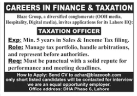 Finance and Taxation Company Jobs 2026