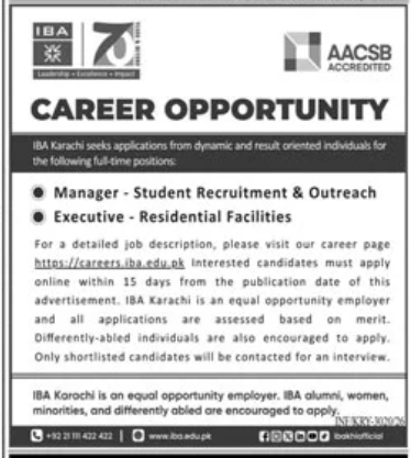 IBA Karachi Jobs 2026