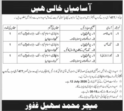 Headquarters 477 Army Survey Group Engineers Jobs 2026