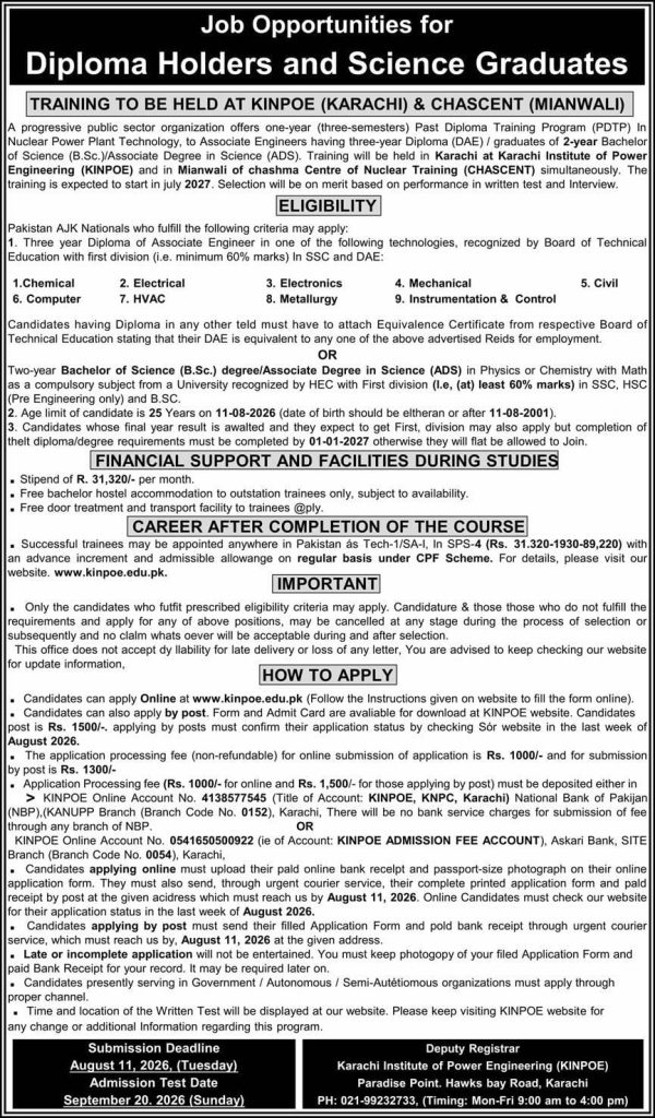 Karachi Institute of Power Engineering Jobs 2026