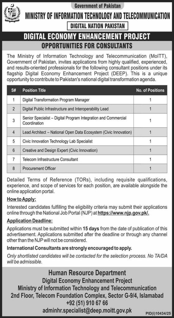 Ministry of Information Technology and Telecommunication Jobs 2026