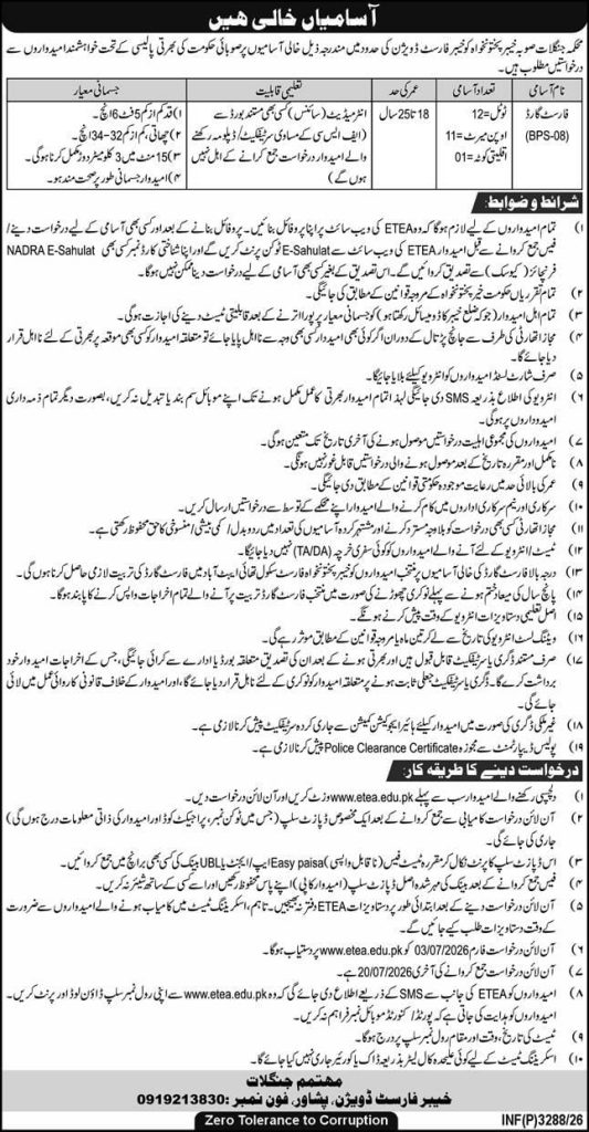 Department of Forest ,KPK Jobs 2026