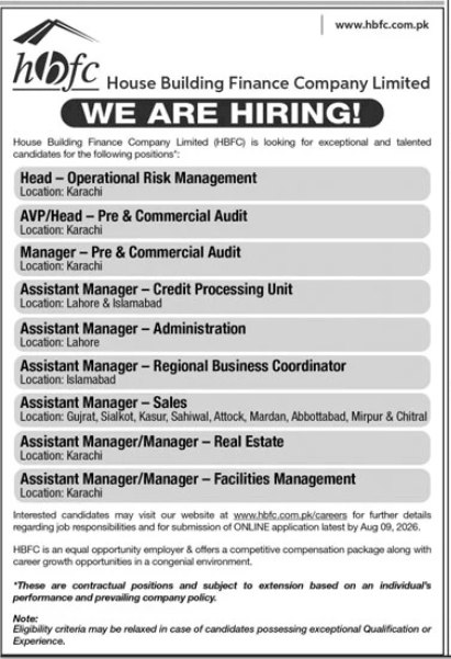 House Building Finance Company Jobs 2026