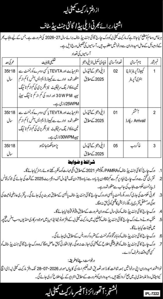 Office of Market Committee Layah Jobs 2026