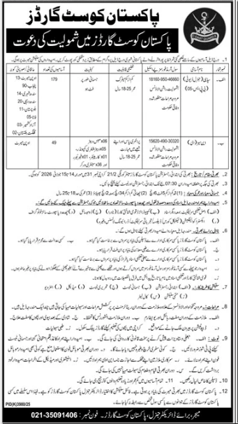 Pakistan Coast Guards Jobs 2026
