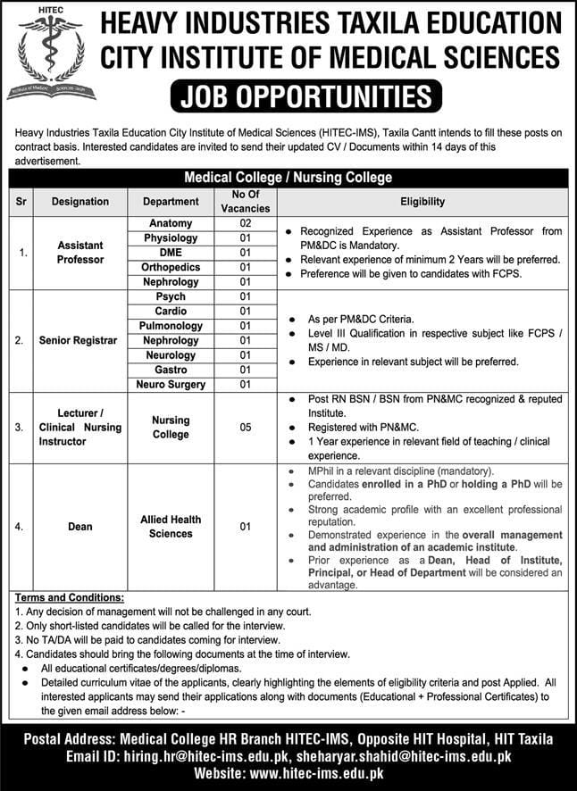 HITEC –IMS Jobs 2026