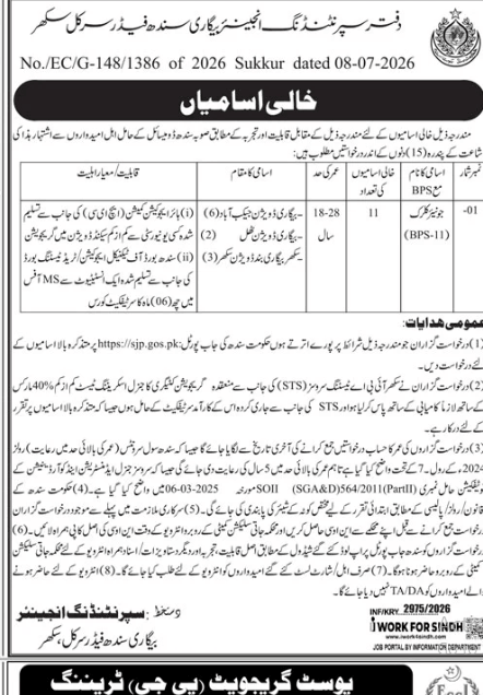 Project Director Engineering , Sindh Feeder circle Sukkur Jobs 2026