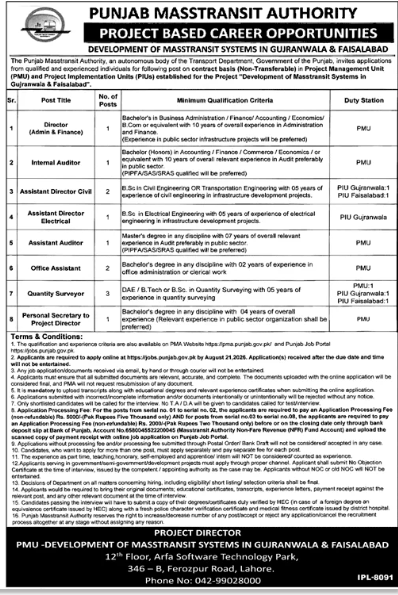Best Punjab Masstransit AuthorityJobs 2026