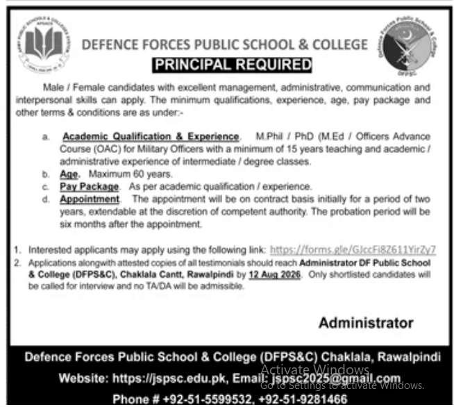 BEST DEFENSE FORCES PUBLIC SCHOOL AND COLLEGE JOBS 2026